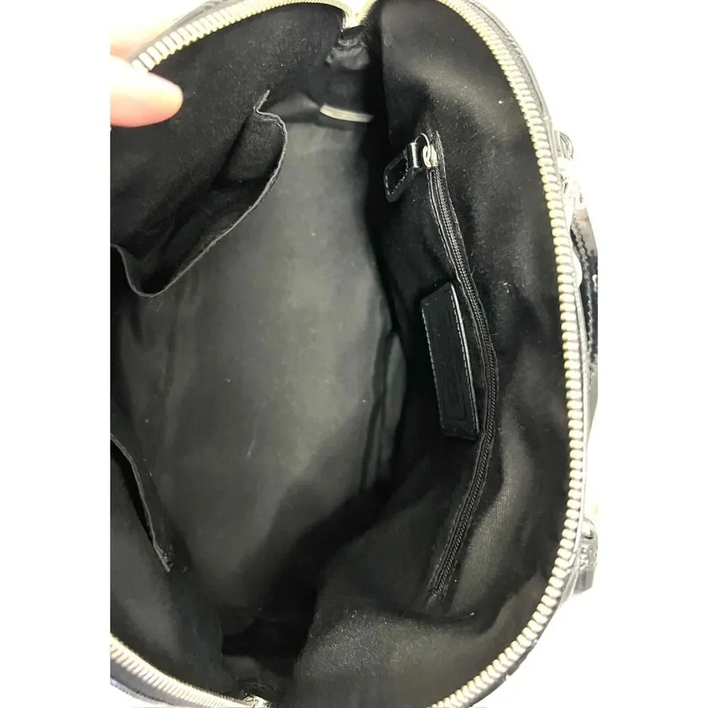 Coach Peyton Link C Embossed Patent Leather Domed Satchel